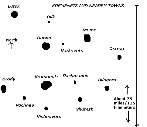 map of the kremenets area